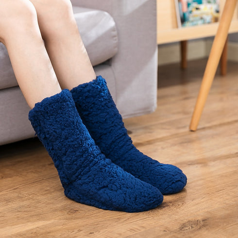 Women Ladies Girls Winter Warm Fleece Sherpa Indoor Home Stockings Slipper Socks